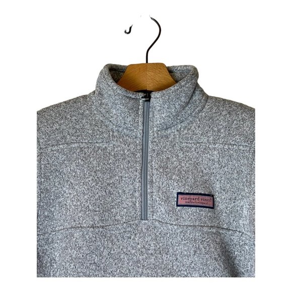 Vineyard Vines Gray Quarter Zip Sweater Fleece Shep Shirt Size M - Picture 4 of 10